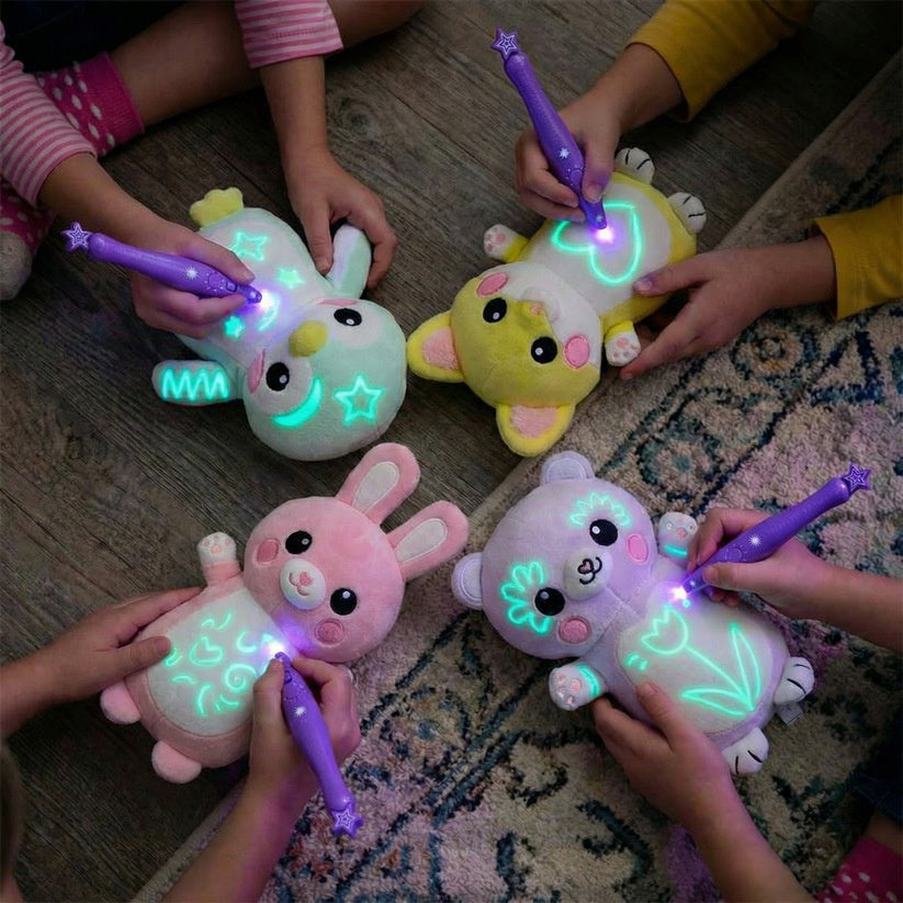 GlowSquad Glow-in-the-Dark Doodle Plush with Light Pen